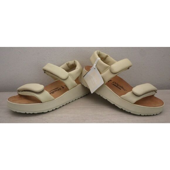 Papillio x Birkenstock Women's EUR 39 US 8 Ecru Leather Theda Wedge Sandals - Picture 12 of 13